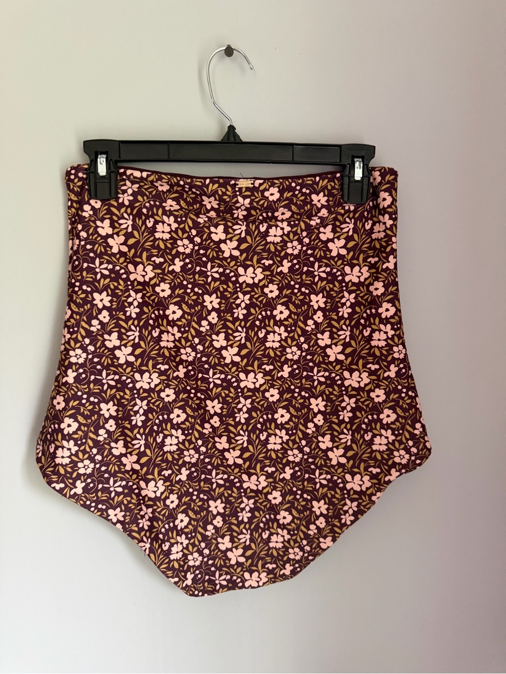 June Loop Reversible Bikini Bottoms L Plum Floral High Waisted Full Coverage